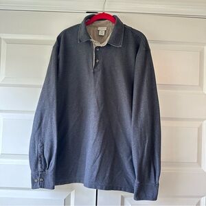 L.L. Bean Men's Long-Sleeve Polo Shirt - Charcoal